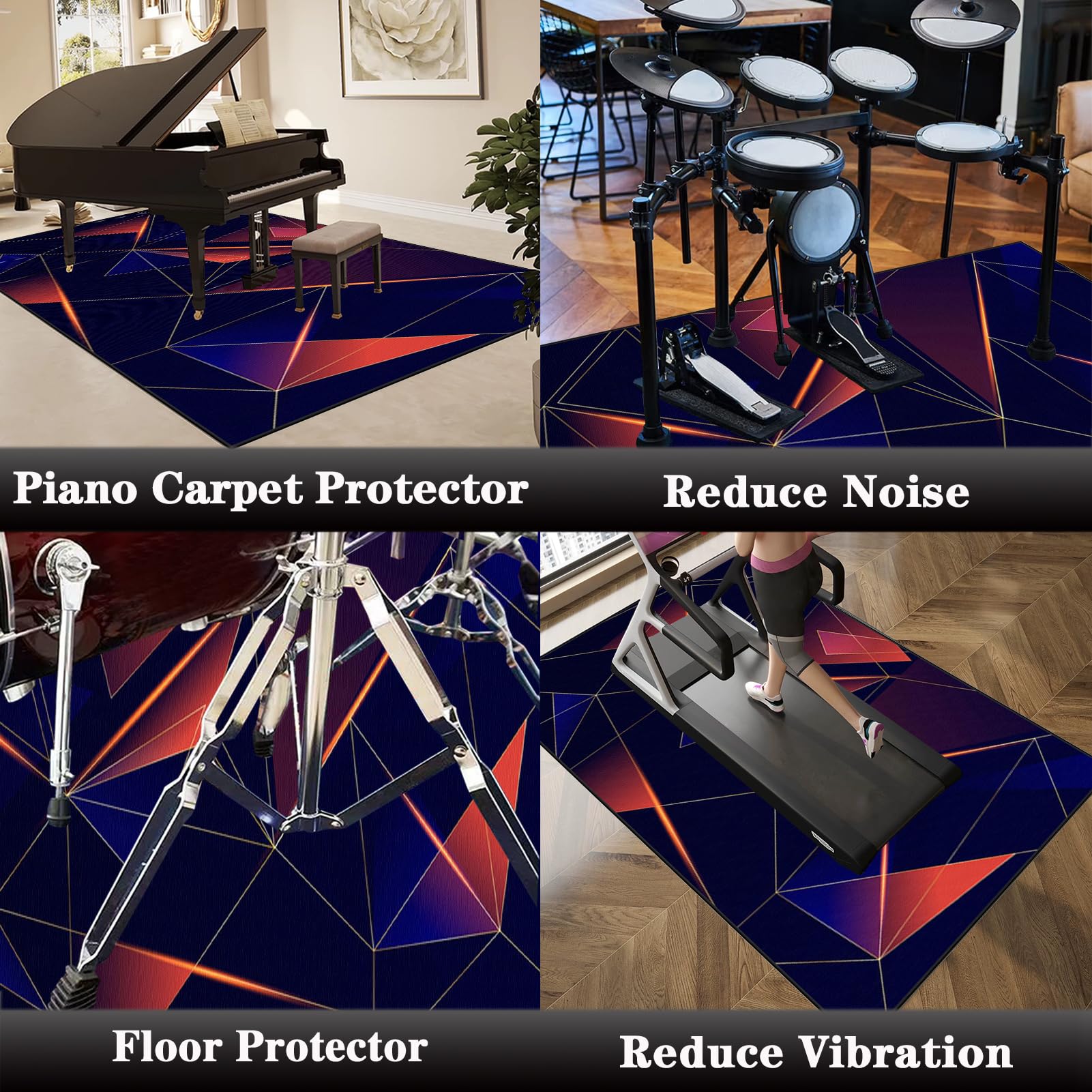 Mata perkusyjna Mata dźwiękochłonna Elektroniczna mata bębnowa Profesjonalna mata Jazzowa Mata perkusyjna do dużych skarbów i innych instrumentów muzycznych 230 x 200 cm