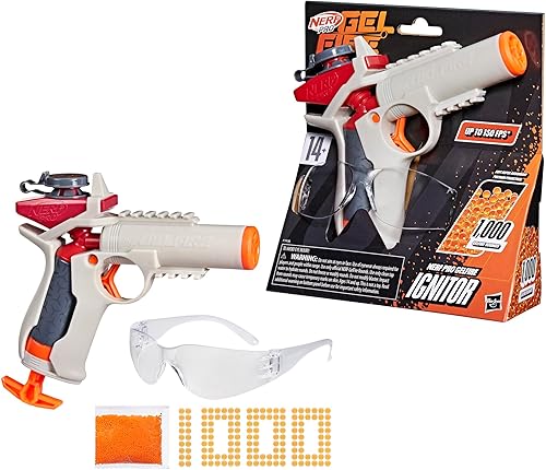 Miniatura 18 de Nerf Pro Gelfire Ignitor Blaster, 1000 rondas Gelfire, capacidad de 60 redondas, imprimación en T, hasta 150 FPS, gafas, regalos para adolescentes a