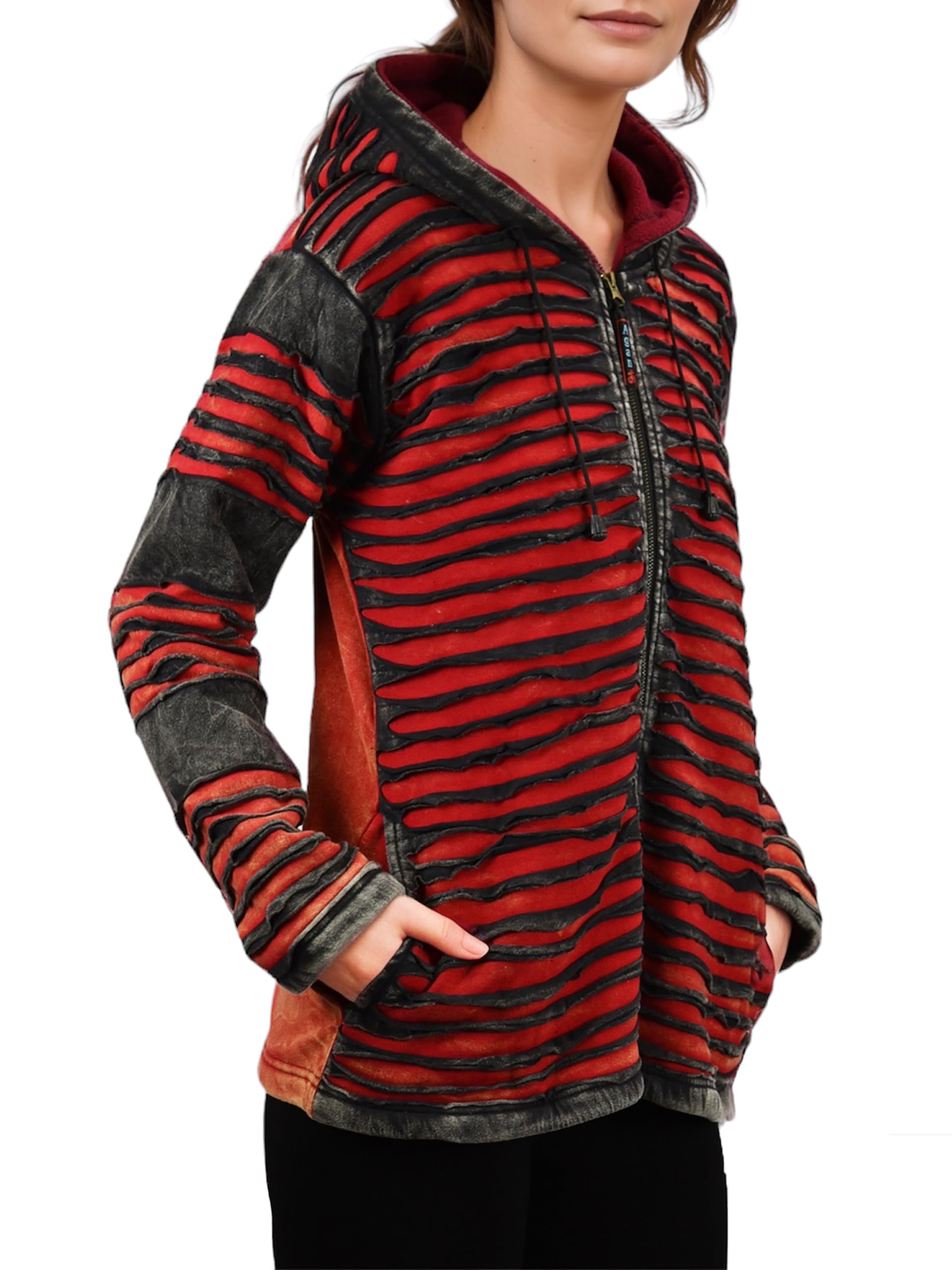 Agan Traders 2025 Spring Patch Funky Fleece Insulated Bohemian Outwear Winter Jacket