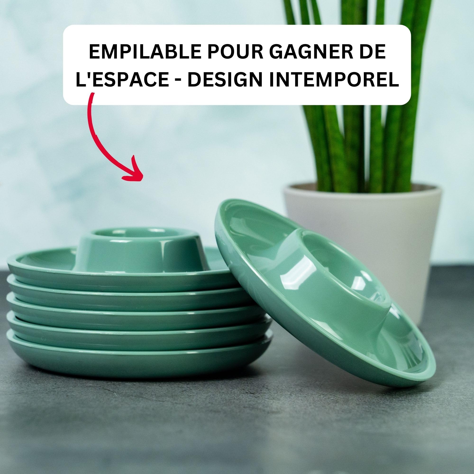 Westmark 6 Coquetiers Ronds + 6 Cuillères à Oeufs - Set Punto Blanc, Fabriqué En Allemagne
