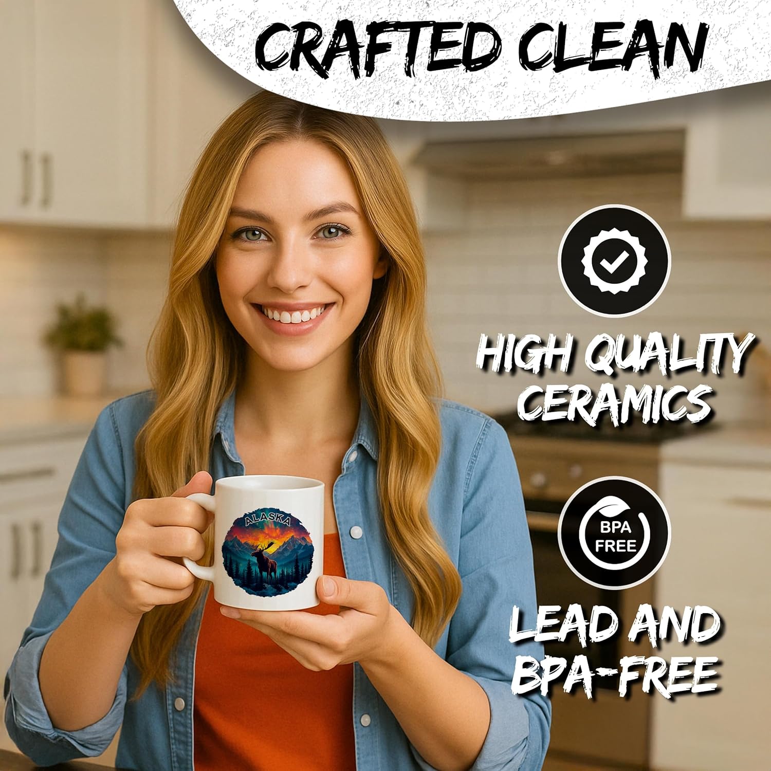 Alaska State Ceramic Coffee Mug 11oz Last Frontier - Tea Coffee Mug with Comfortable Grip - Unique Travel Gift Cup for Office or Home - Vibrant Long-Lasting Print ID44991 - Image 5