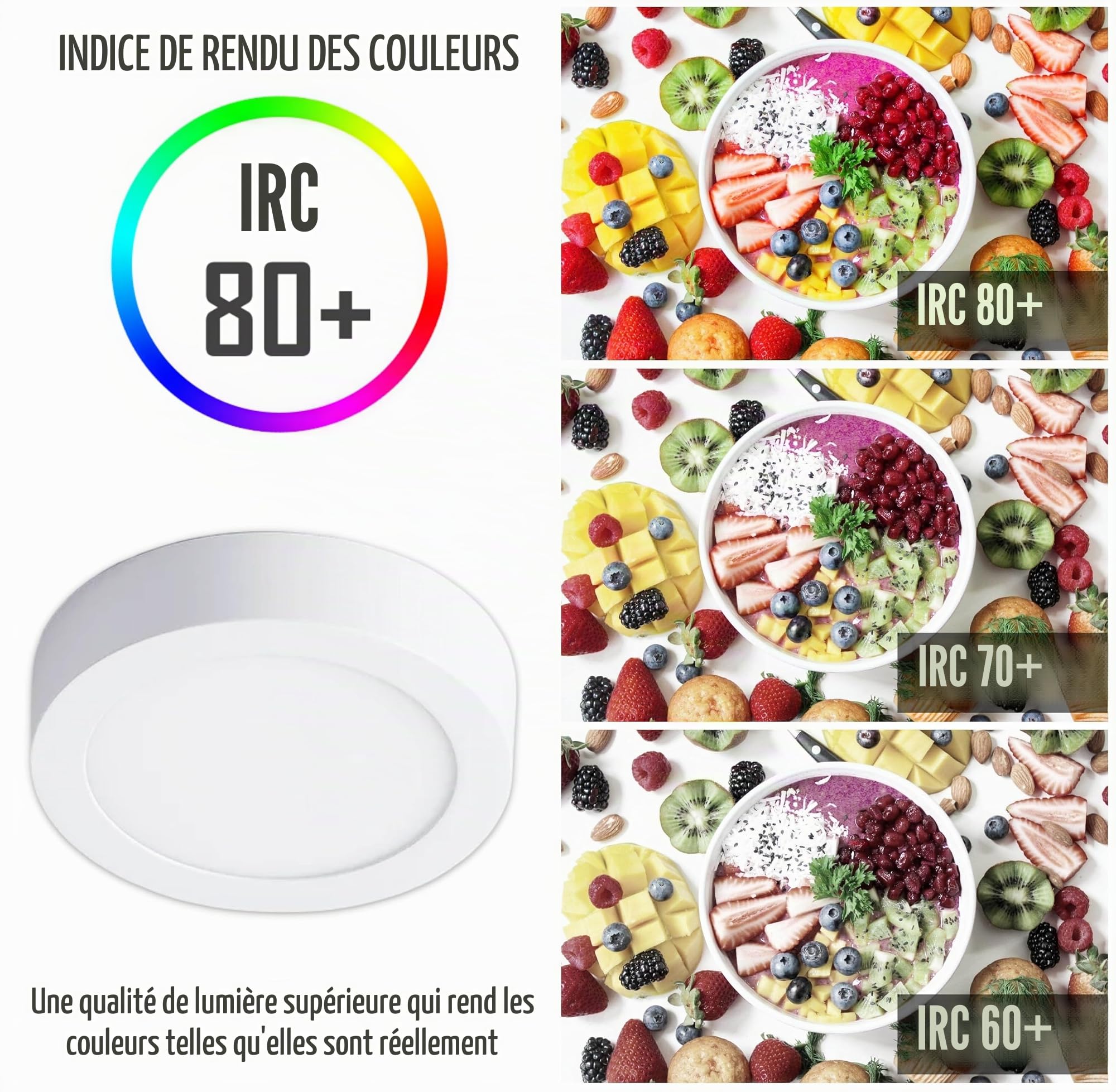 Lampes Plafond, Plafonnier LED Extérieur, Lustre Salle de Bain, Plafonniers LED, Lampe Plafond LED, Lampe Cuisine, LED Salle de Bains 6500ºK 12W (Pack 10)