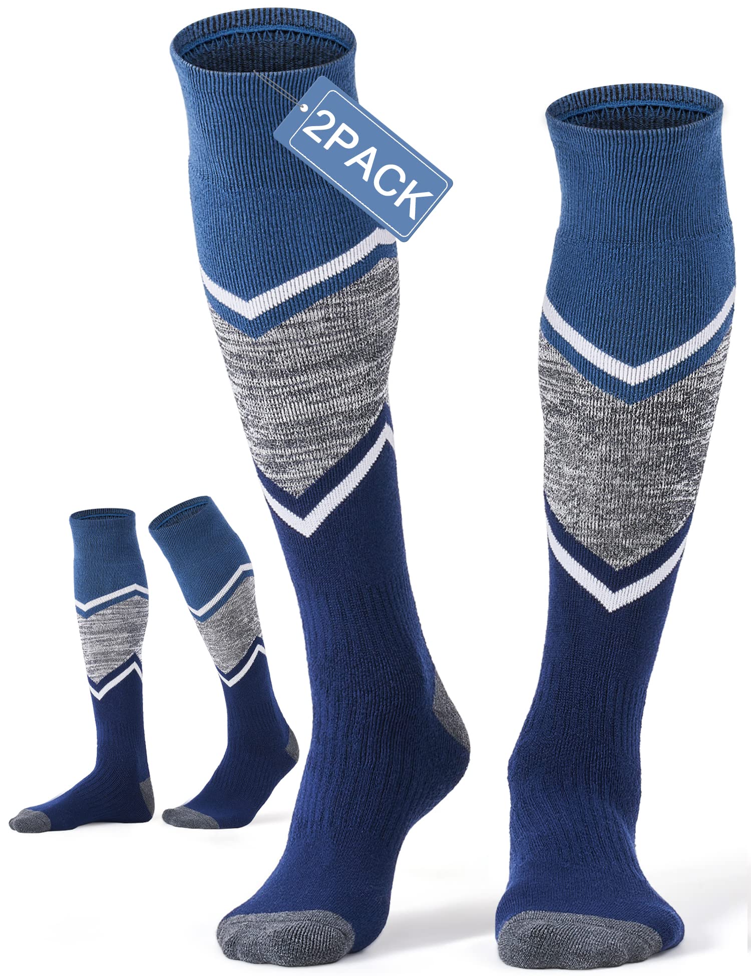 Fitrell Paquete de 2/3 calcetines de esquí para mujer con cojín completo, calcetines térmicos cálidos de invierno