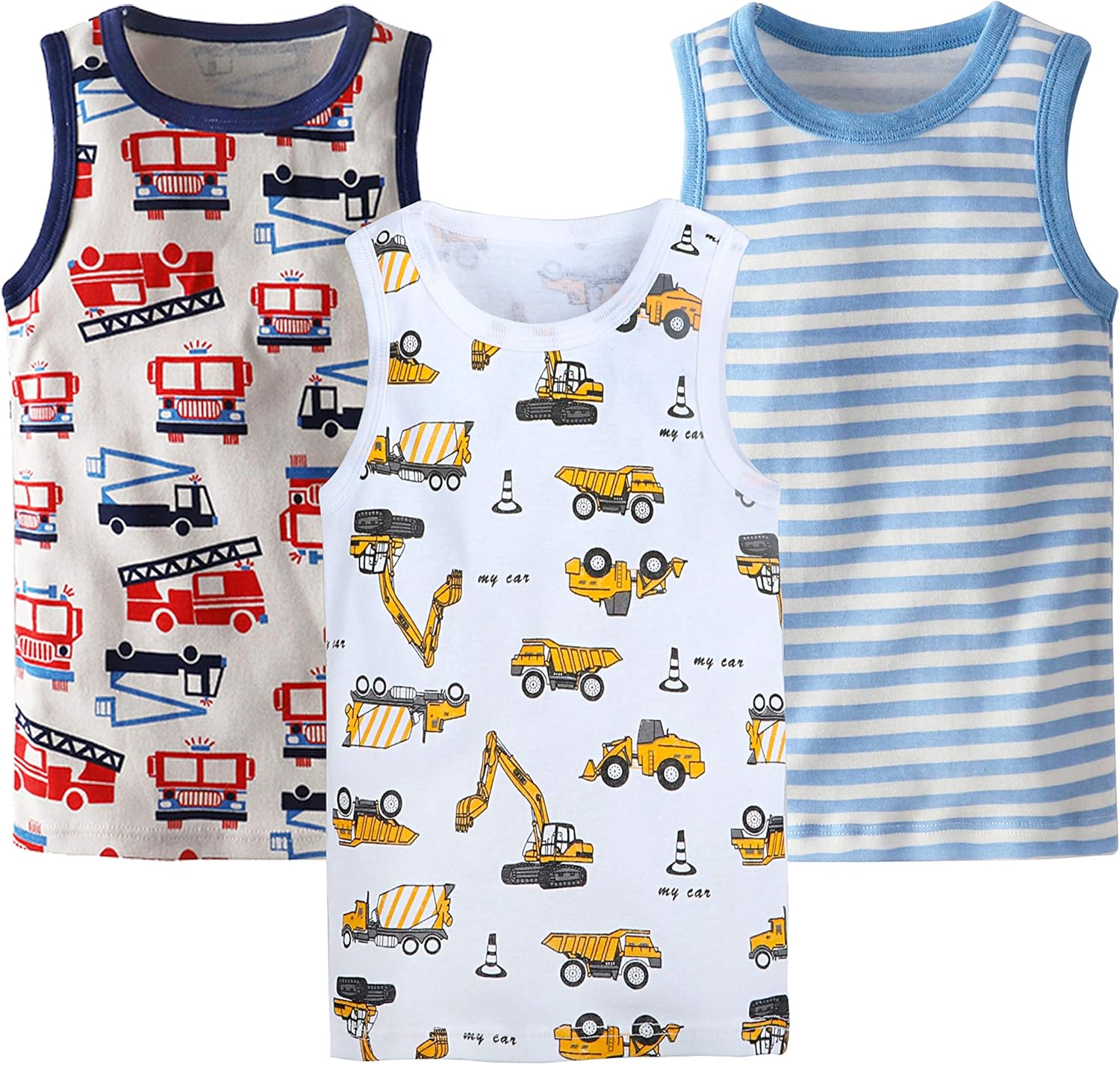 HUAER& Toddler Boys' 2-3 Pack Tank Tops