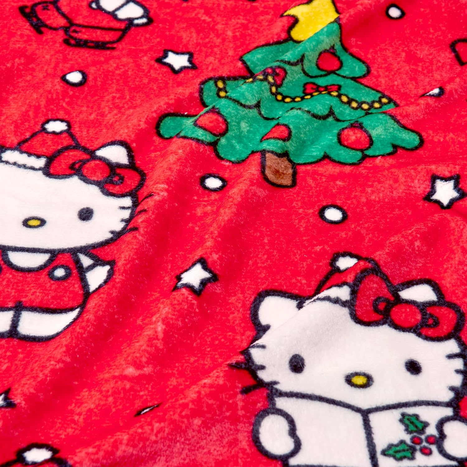 Hello Kitty Santa Sweet Hugger Pillow and Throw Blanket Set – 11 inch Character Plush with 40x50 inch Soft Fleece Blanket – Cozy for Kids, Girls, Boys, Travel, Nap Time - Image 5