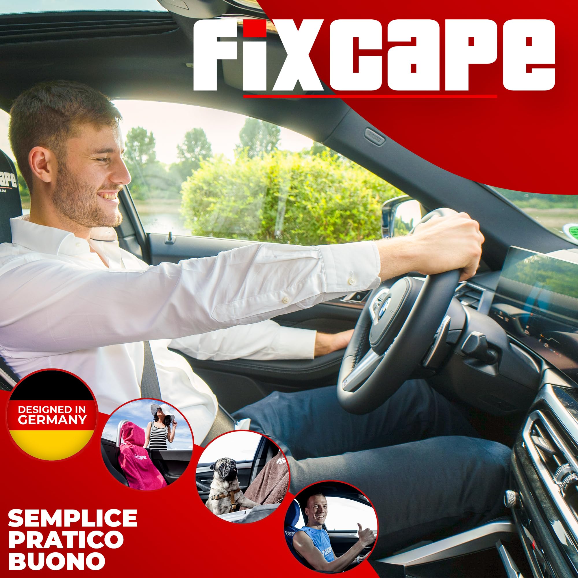 Fixcape Coprisedile Universale Auto in Cotone, Protezione per Sedile Auto, Fodere Anteriori Universali