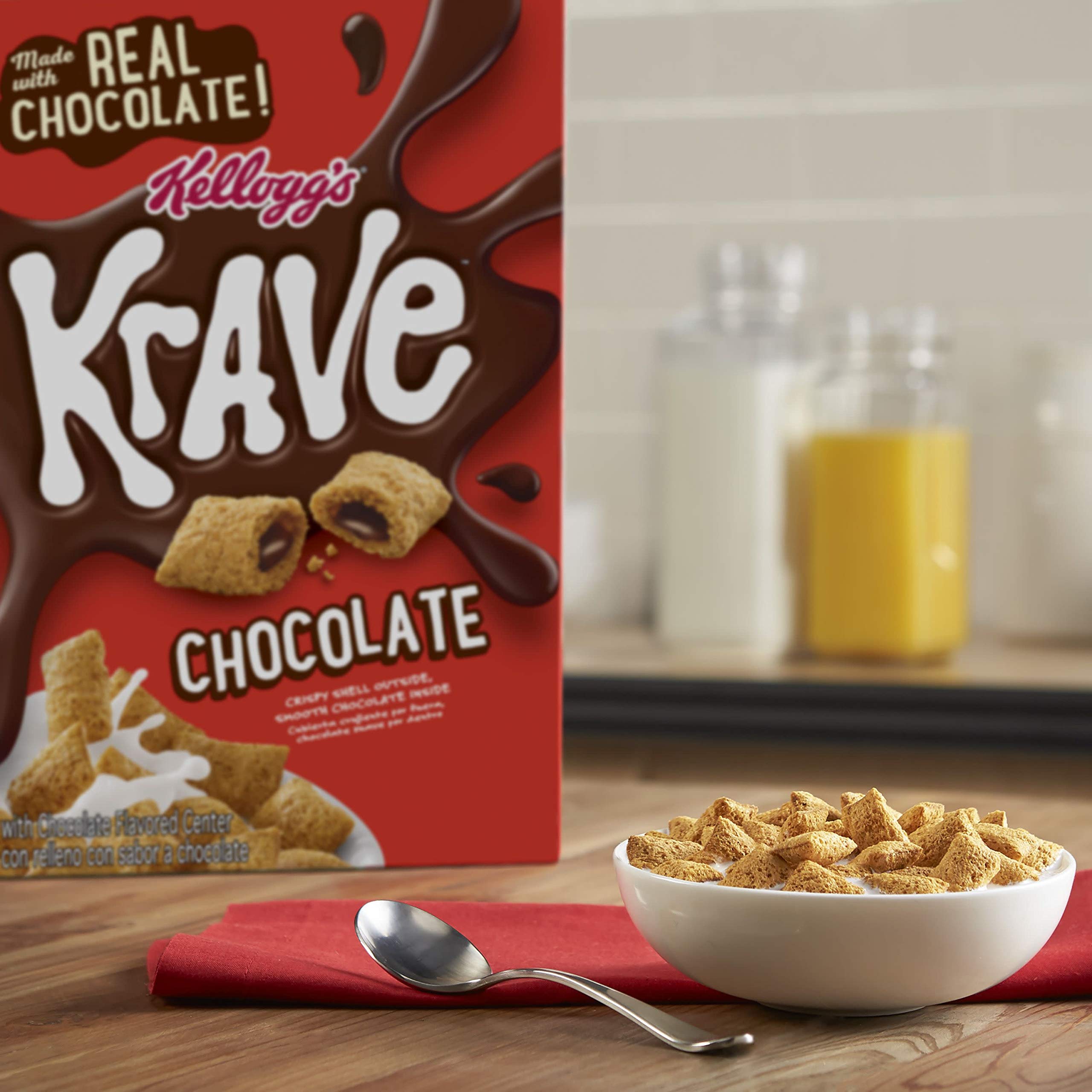 Kelloggs Krave Breakfast Cereal Chocolate Good Source of Fiber 11.4 oz BoxPack of 10 product thumbnail 6