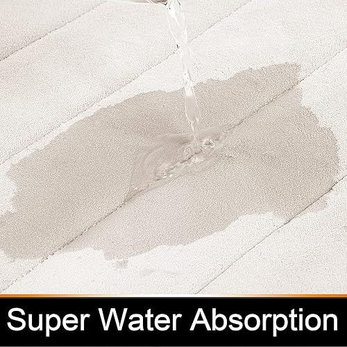 Miniatura 5 de Yimobra Alfombra de baño de espuma viscoelástica de tamaño grande de 24 x 17 pulgadas + forma de U de 24 x 20 pulgadas, suave y cómoda, súper