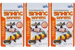 Tropical Sinking Wafers Fish Food (Set of 3) | Size: 3.88 Ounces