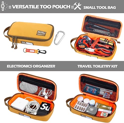 Miniatura 7 de Rough Enough - Bolsa de herramientas pequeña de lona, caja de herramientas portátil con asa de cremallera para motocicleta, bicicleta de carretera,