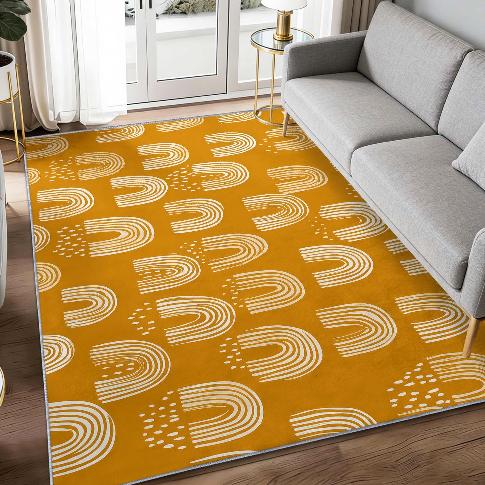 Tapis de cuisine antidérapant et doux motif arche géométrique 3D 140x200cm lavable