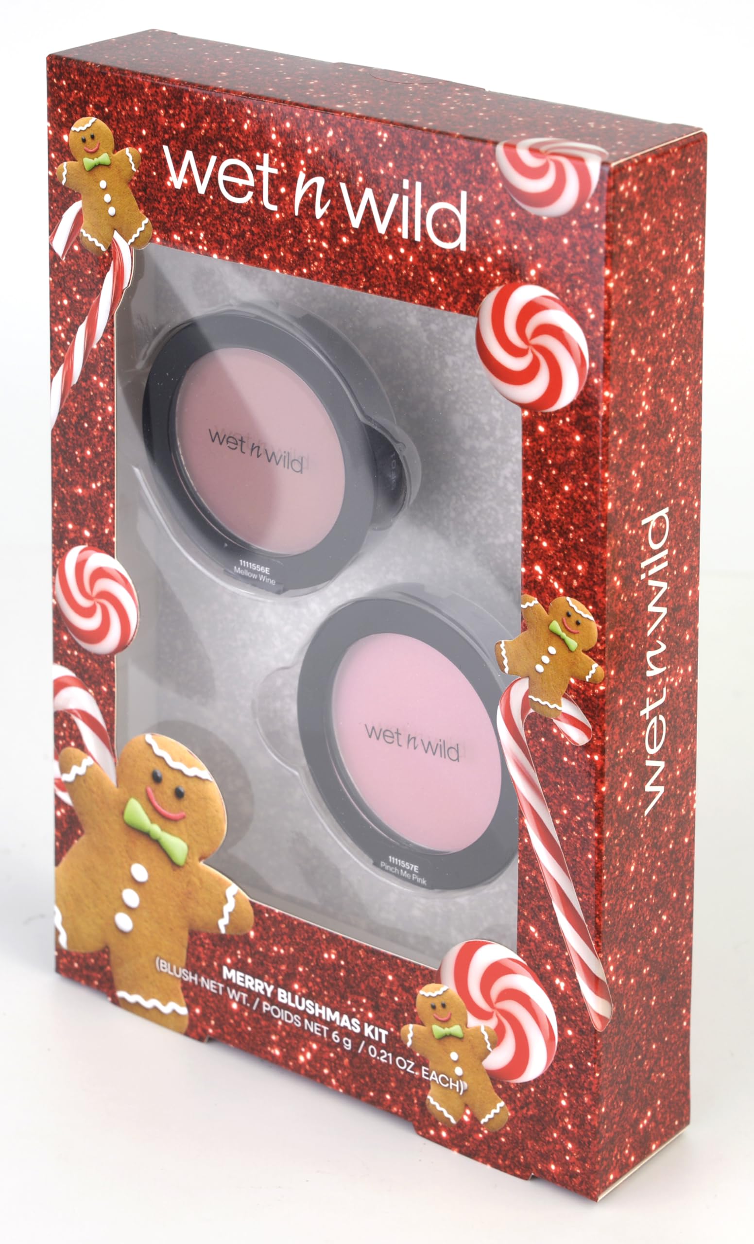 Wet n Wild Merry Blushmas Set, Caja de Maquillaje con 2 Blush en Crema y Iluminador