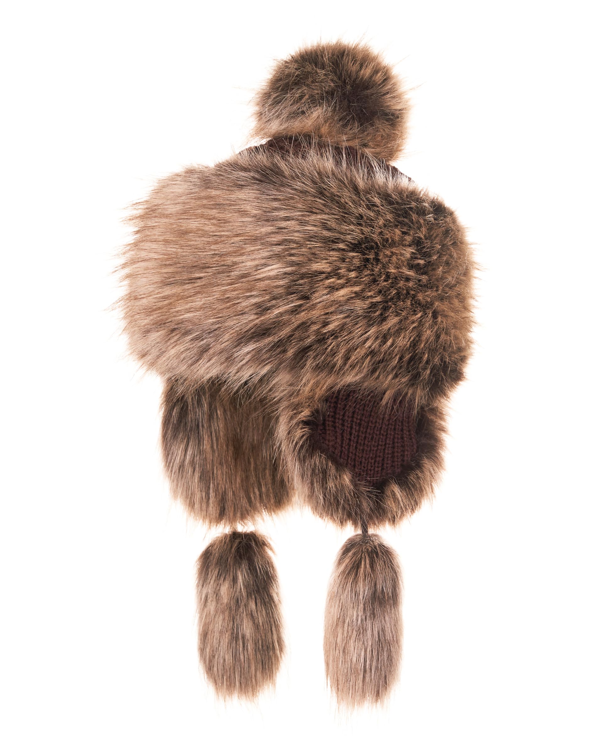 Futrzane Classic Ear Flaps Hat - Fur Trapper Hat for Women - Winter Ushanka Hat (M, Brown Classic)
