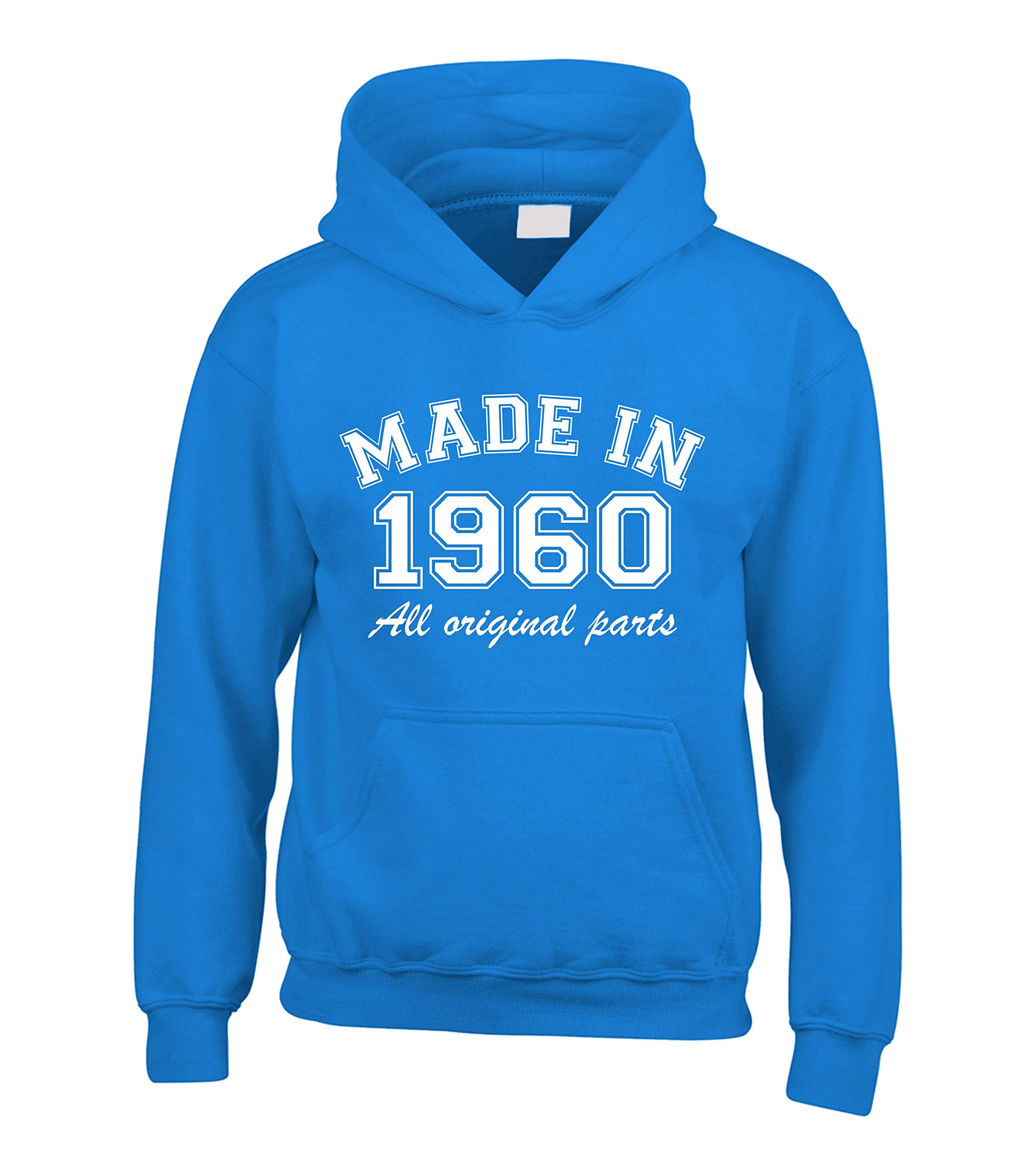 Sweat à capuche bleu décontracté style vintage Made in 1960 XS