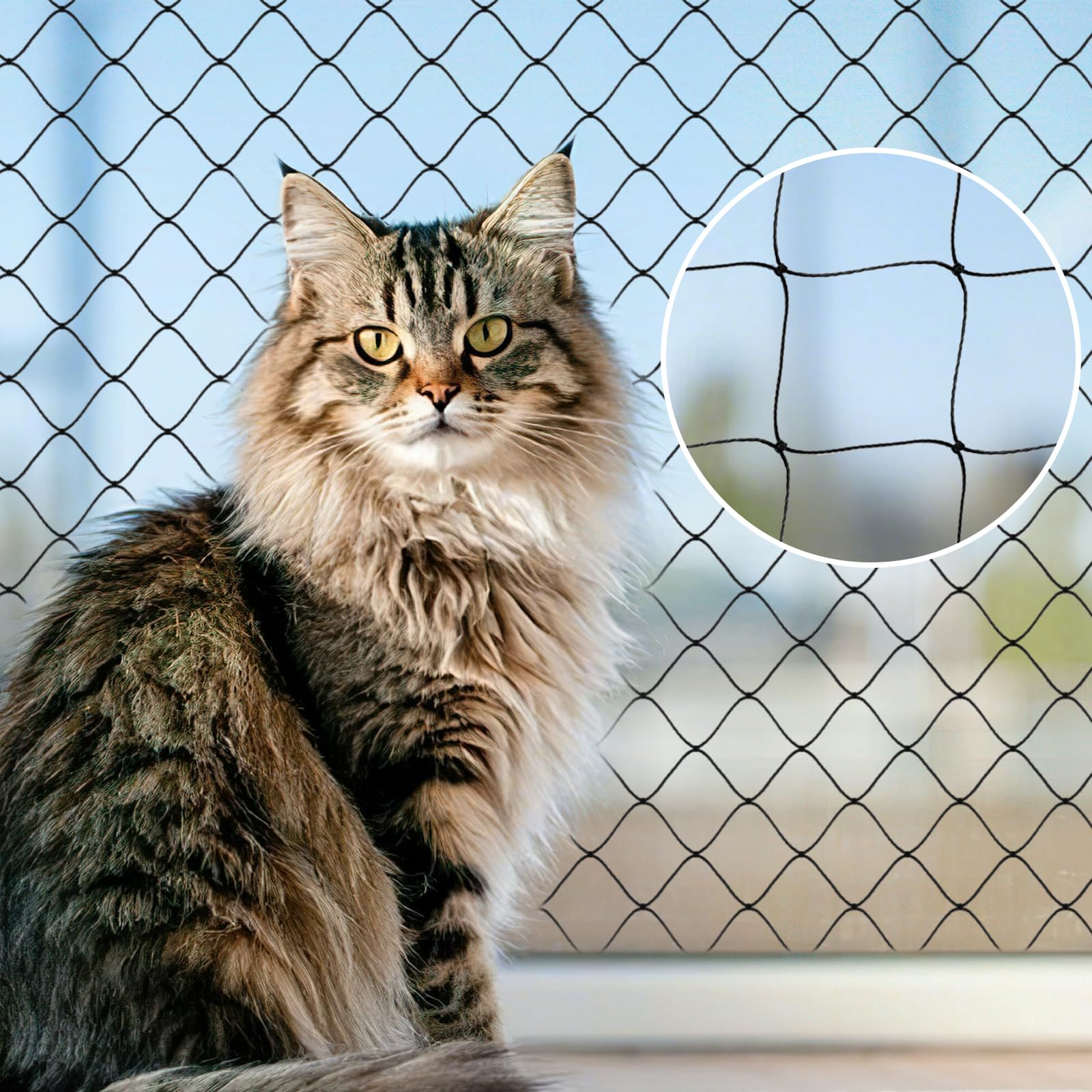 Filet pour chat de balcon et filet anti-oiseaux en maille nylon transparent pour jardin