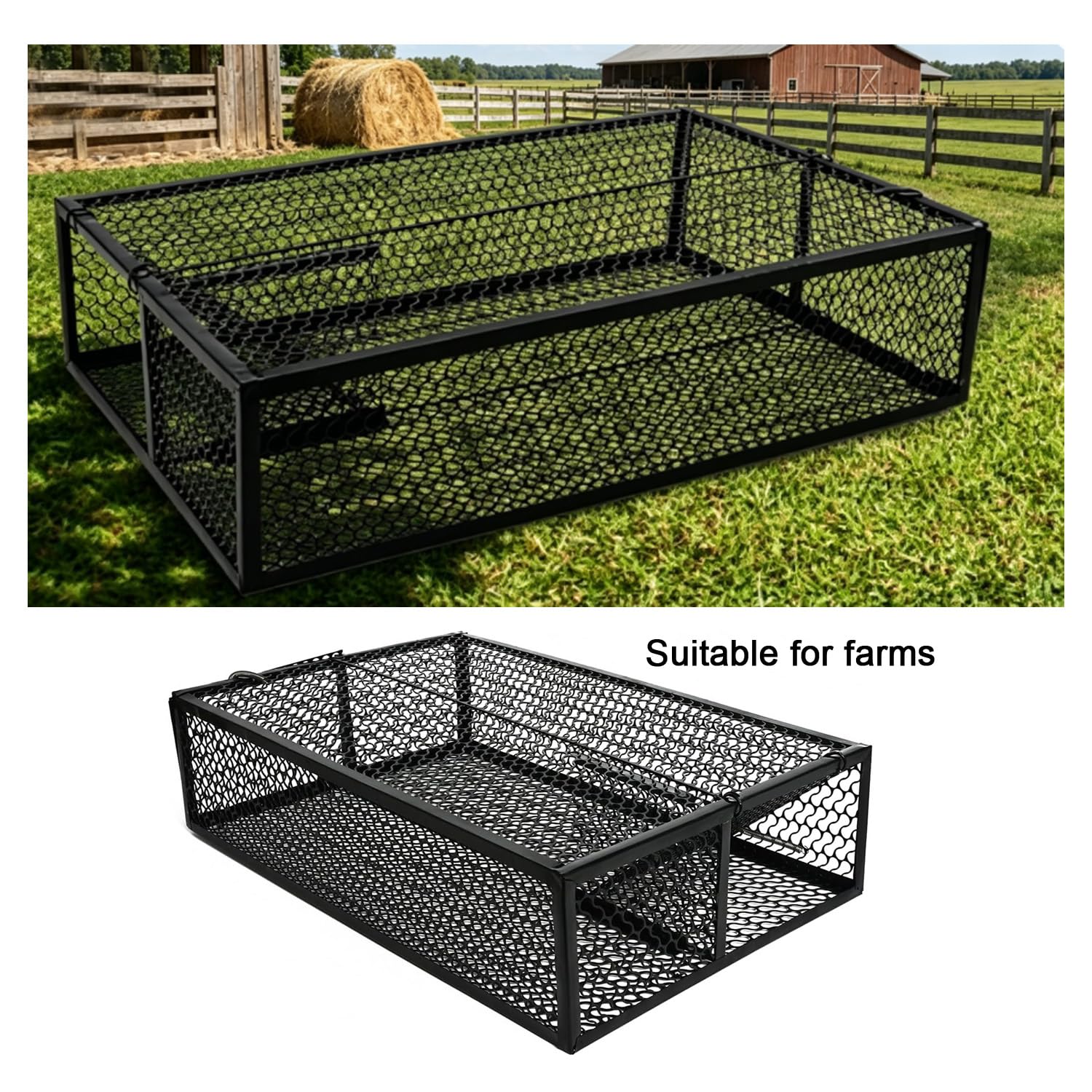 Jaula de trampa para serpientes de 16.8 x 11 pulgadas, protector de serpiente de captura humana, trampa de serpiente de metal resistente para interiores y exteriores, liberación segura
