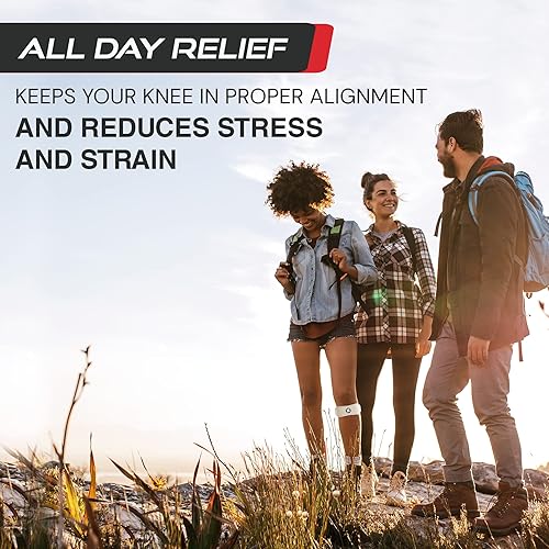 Vista 7 de Sleeve Stars - Correa de soporte para tendón rotuliano de marca sueca para mujeres y hombres, rodillera Osgood Schlatter eficaz para jóvenes y Beige