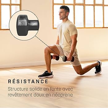 Lot De 2 Haltères Néoprène 1kg – KG PHYSIO – Anti-roulis Pour Musculation