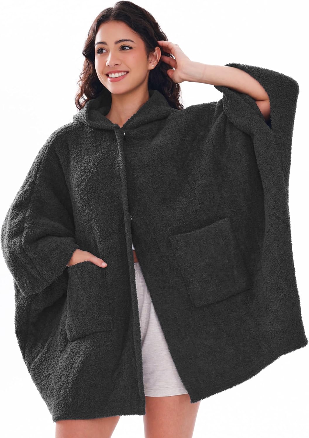 WDCOZY Wearable Blanket Hoodie Poncho Throw Comfy Soft Warm Cape Shawl Cozy Cloak Wrap Hooded with Sleeves For Women Adults - Image 6