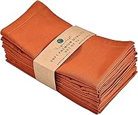 Vista 27 de Fingercraft Juego de 12 servilletas de tela de mezcla de lino y algodón, lavables, calidad premium, fiestas, bodas, servilletas de cena en inglete