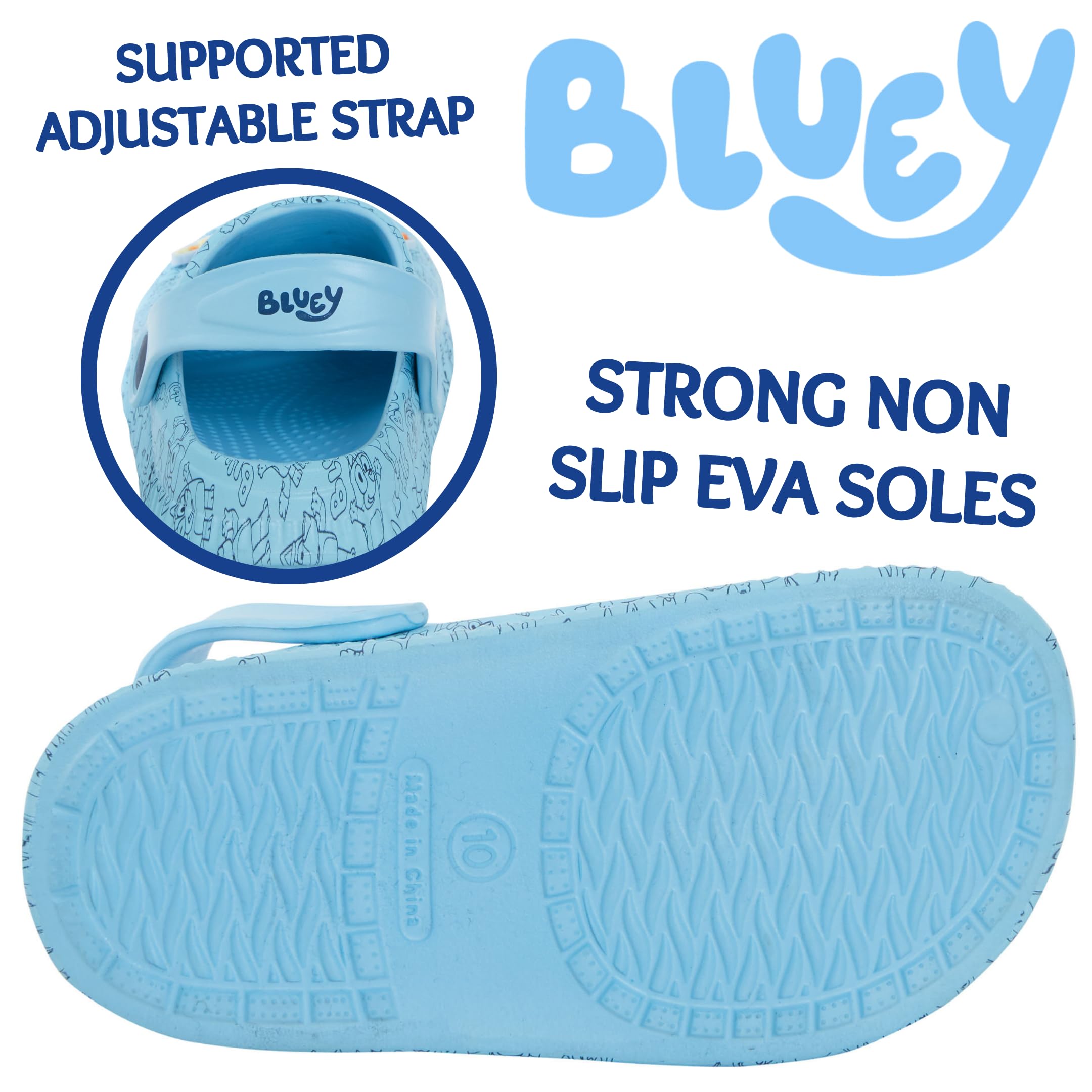 BlueY Zoccoli Bambini con Charm per Ragazzi e Ragazze Sandali Sliders con Cinturino alla Caviglia Scarpe da Spiaggia per Le Vacanze