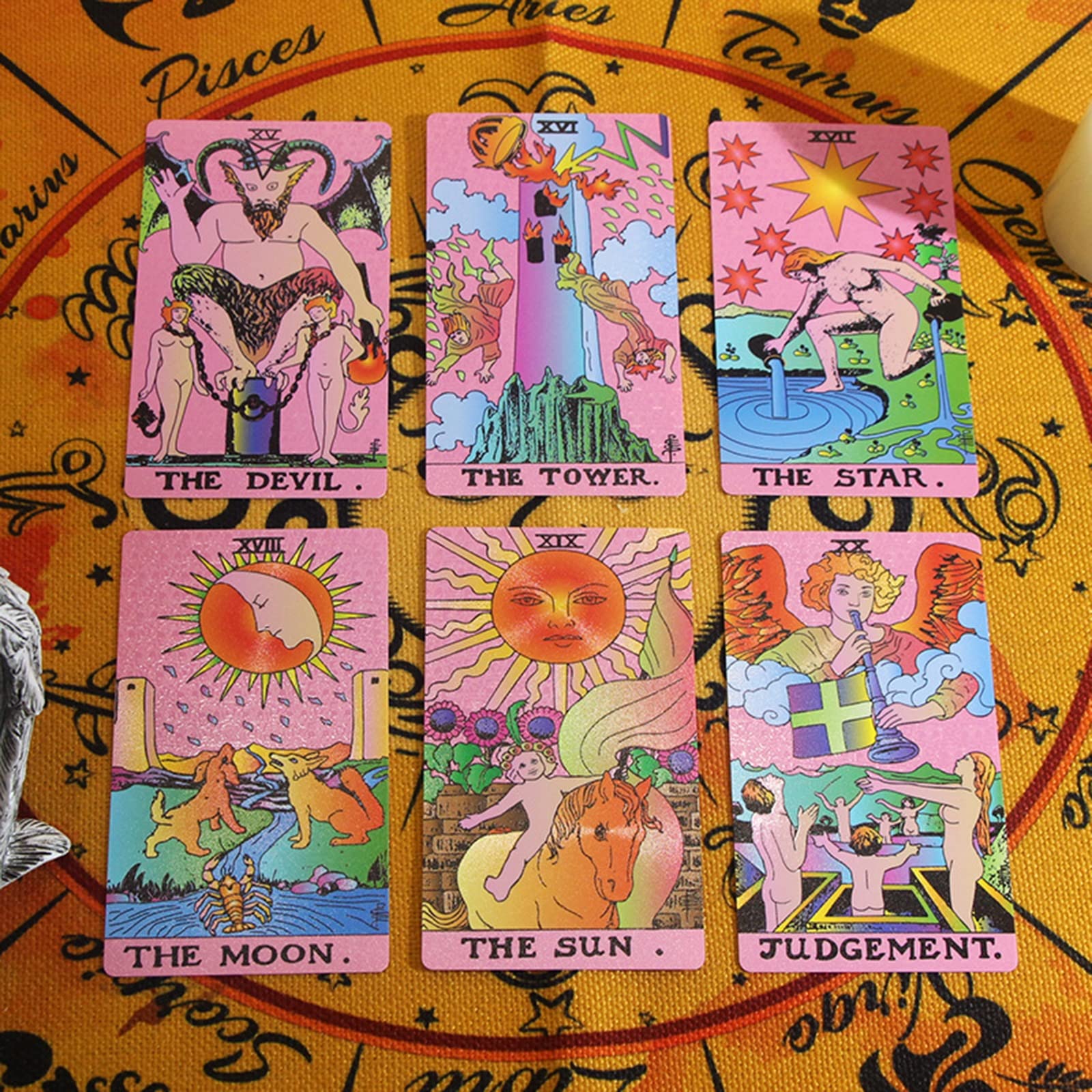 Jeu de cartes de tarot, jeu de cartes de tarot for débutants, jeu de cartes de tarot imperméable en PVC avec guide, jeu de cartes de tarot original, outils de divination avec significations for les dé