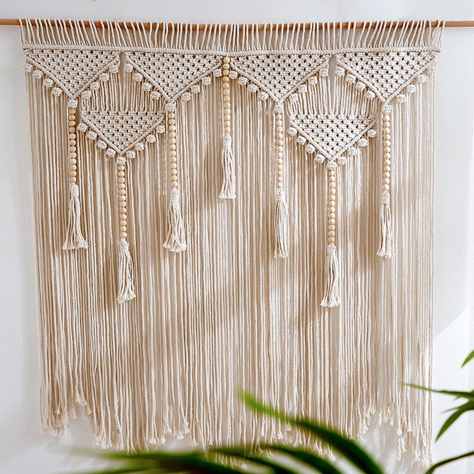 100 x 110 cm, Gran Decoración para Colgar en la Pared de Macramé, Decoración de Arte de Pared de Tapiz Tejido Bohemio para Habitación, Dormitorio, Hogar, Apartamento, Boda