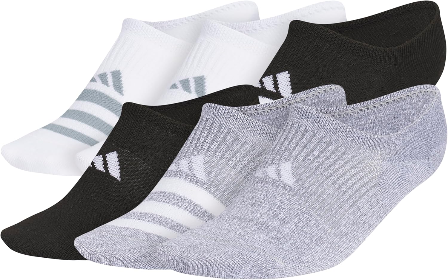 adidas Women’s Superlite 3.0 6-Pack Super No Show, Athletic Socks, Invisible Ultra Low-Profile, Cushion & Arch Compression