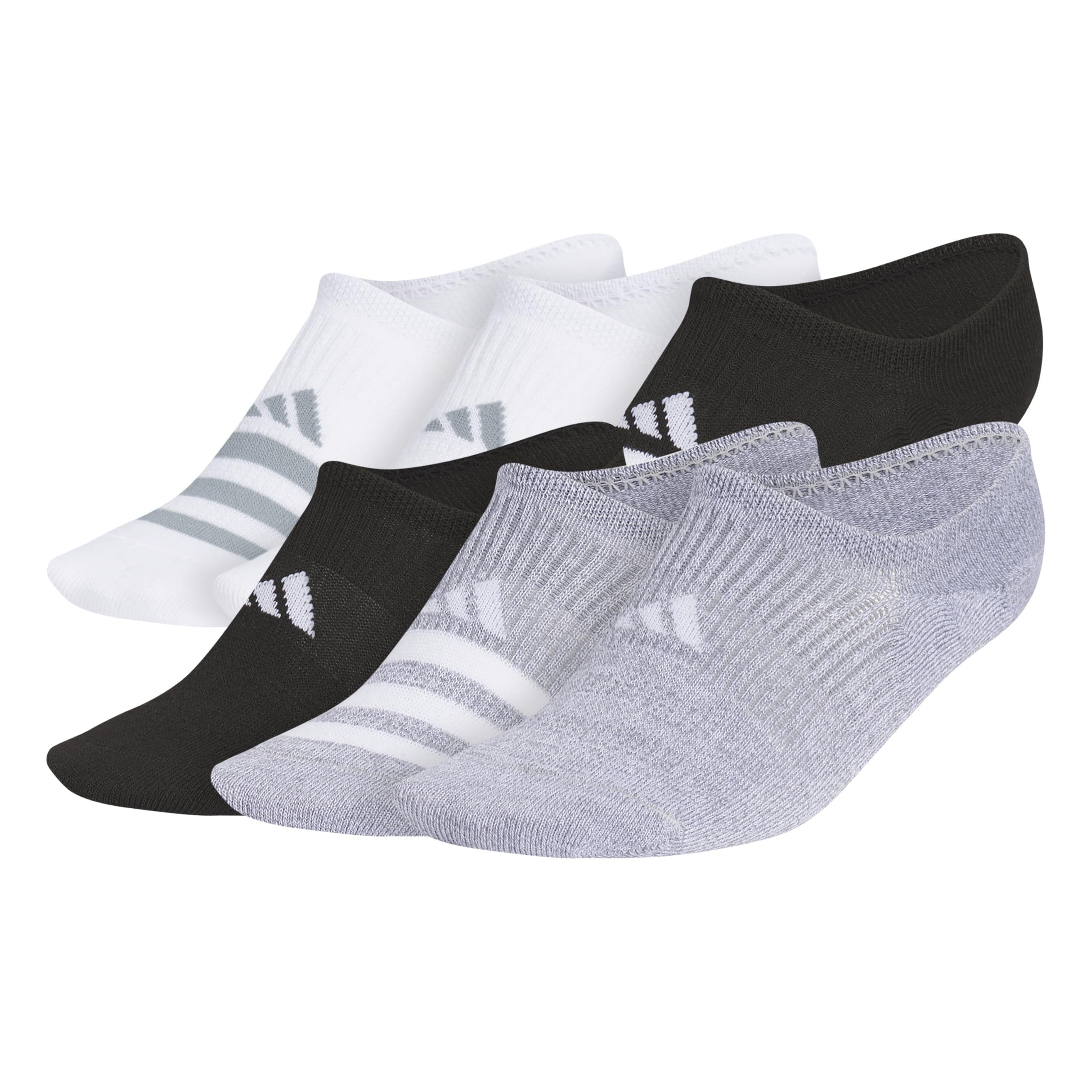adidasWomen's Superlite 3.0 6-Pack Super No Show, Athletic Socks, Invisible Ultra Low-Profile, Cushion & Arch Compression
