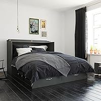 Vista 2 de AFI Hamilton Queen Murphy - Cómoda de cama con colchón, almacenamiento y cargador integrado, color gris