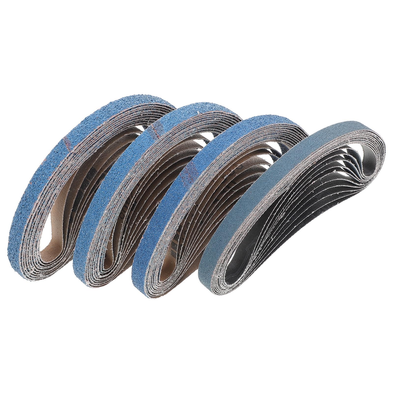 Juego de 40 Bandas de Lijado Azul para Metal, Alta Eficiencia y Material de Tela y Piedra Arenisca, Adecuado para Reparación Industrial y Automotriz