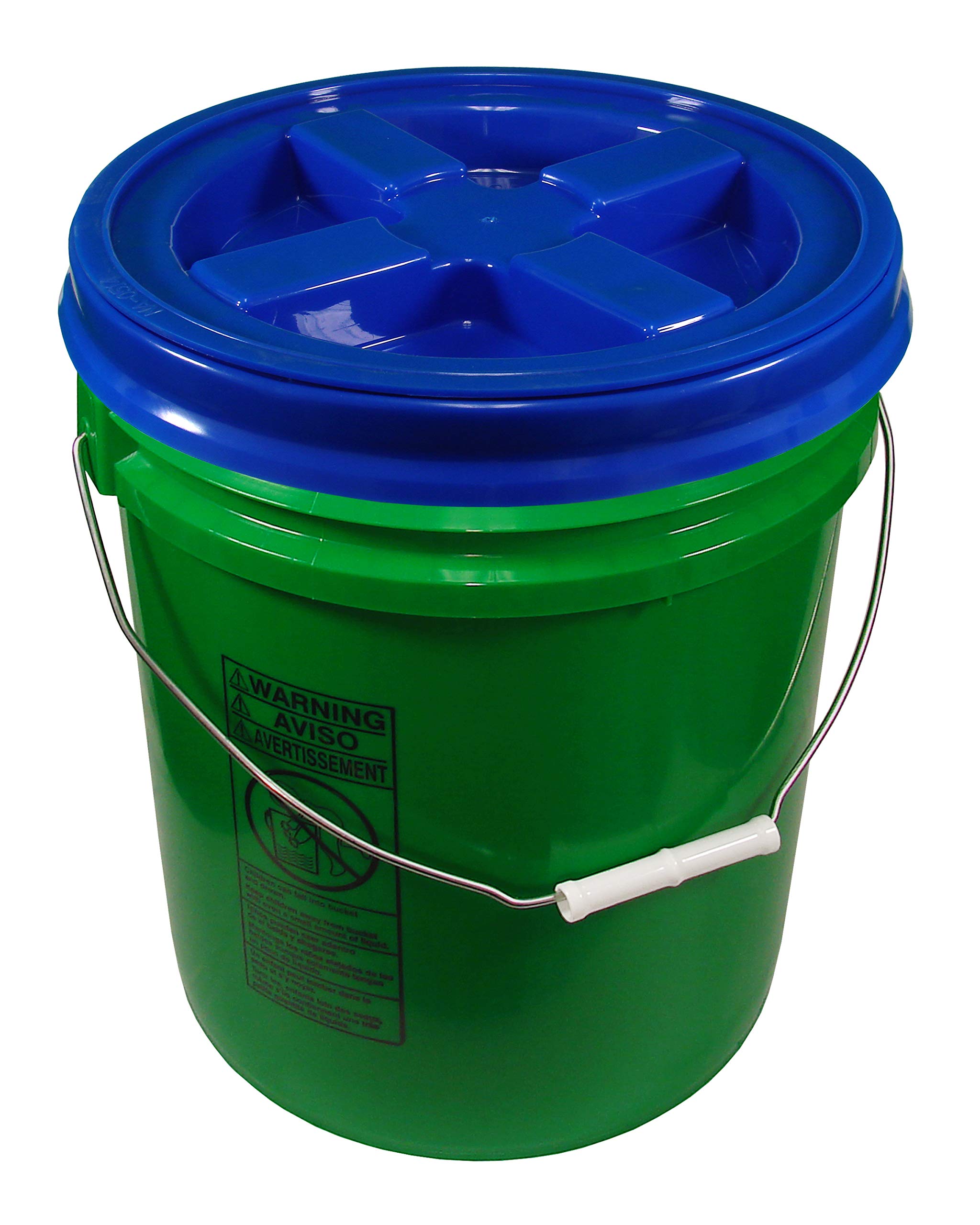 5 Gallon White Emmer & Gamma Seal Deksel - Food Grade Plastic Pail & Gamma2 Schroef Seal Tight Deksel (Geel) door Gamma Seal