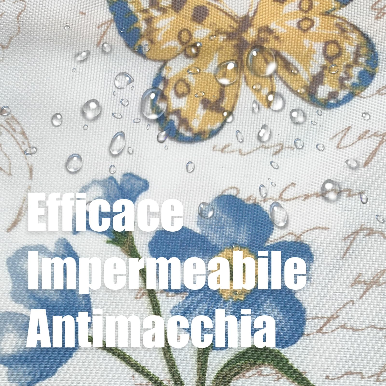 Tovaglia rettangolare stampata impermeabile, stampa ad alta definizione, elegante e resistente,Omaggio 2 Pezzi Pinze Ferma Tovaglia (140_x_180_cm, Farfalla Gialla)