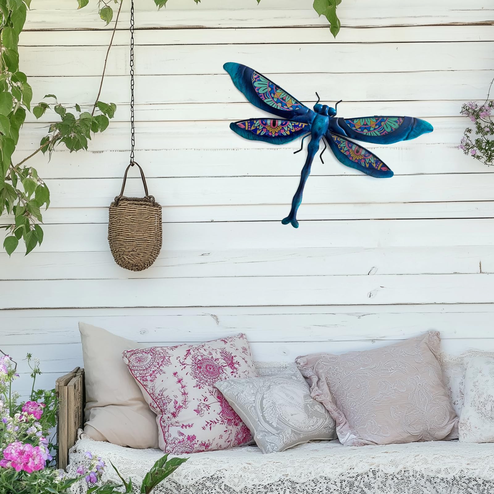 Liffy Metal Dragonfly Wall Decor Handmade - Outdoor Metal Wall Art Decor for Patio Garden Fence Living Room Bedroom, Dragonfly Gifts - Image 3