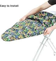 Vista 5 de Funda para tabla de planchar y almohadilla de tamaño estándar 15 x 54, 3 pares de correas de cierre de velcro, bordes elásticos, 2 capas para tabla