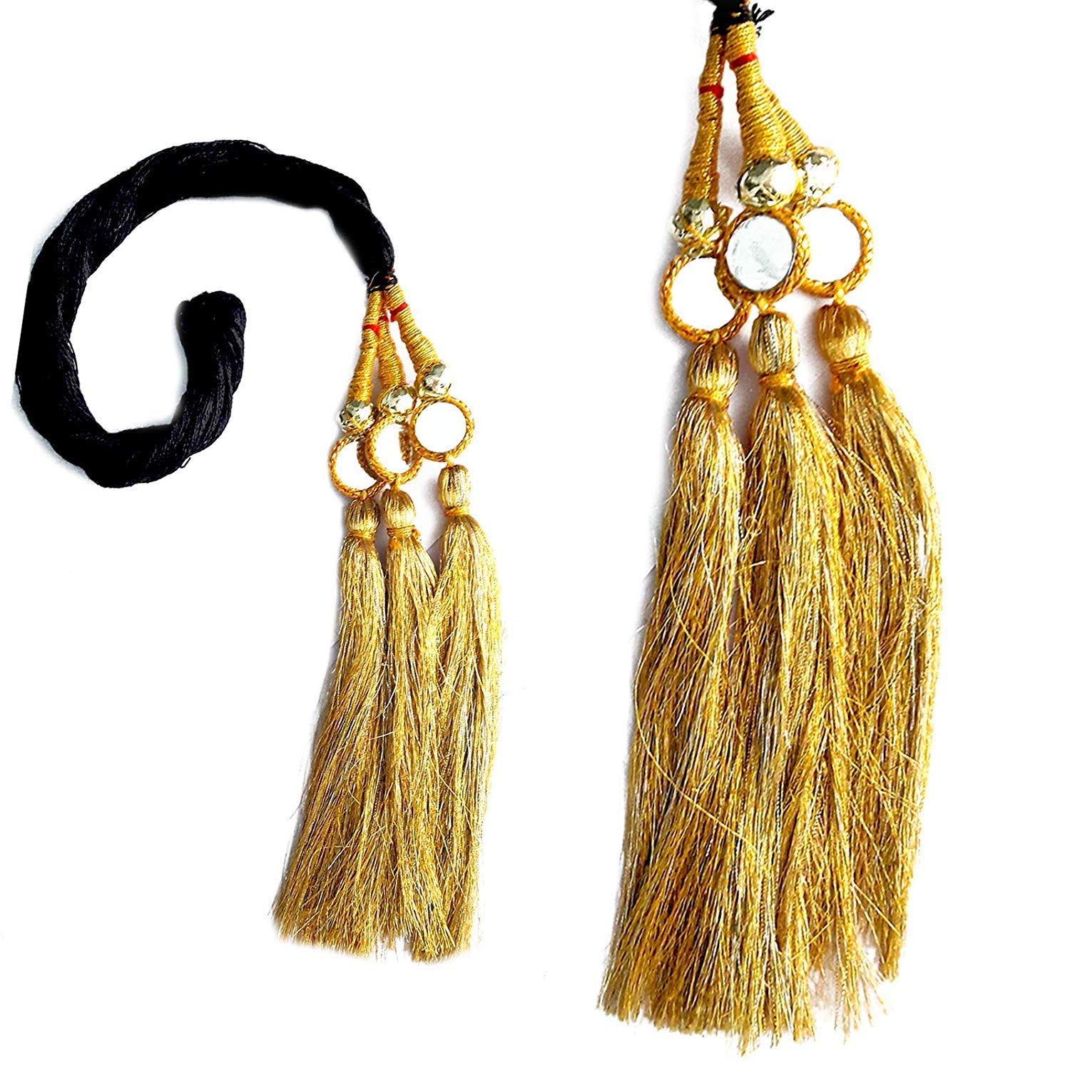 Paradise Tassles Hair Extensions for Girls (Golden)-image-3