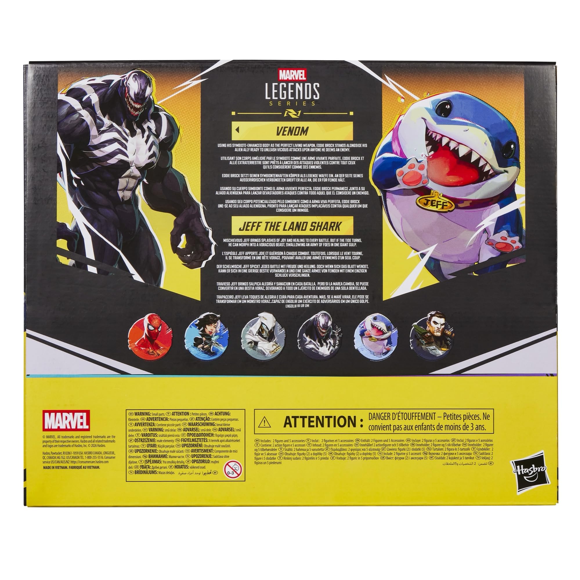 Marvel Legends Series Marvel Rivals Venom & Jeff the Land Shark, vom Videospiel inspirierte Action-Figuren (15 cm) zum Sammeln