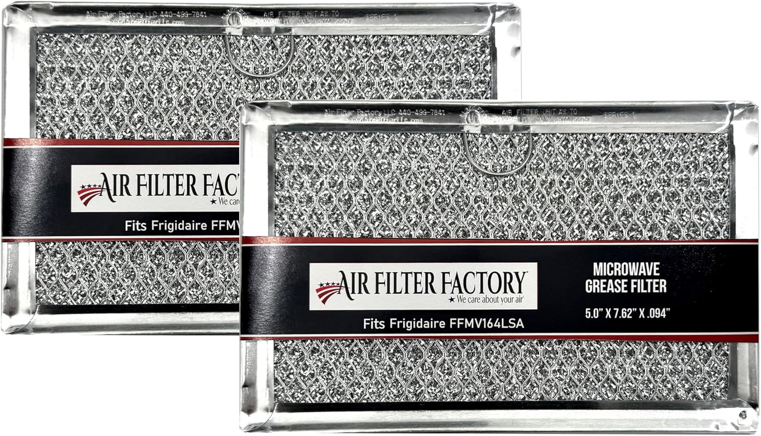 Air Filter Factory Grease Filter FFMV164LSA, FGMV17WNVFA, FFMV1846VSA, LFMV1846VFA Replacement For Frigidaire Microwave Over The Range Kitchen Exhaust Vent 2-Pack