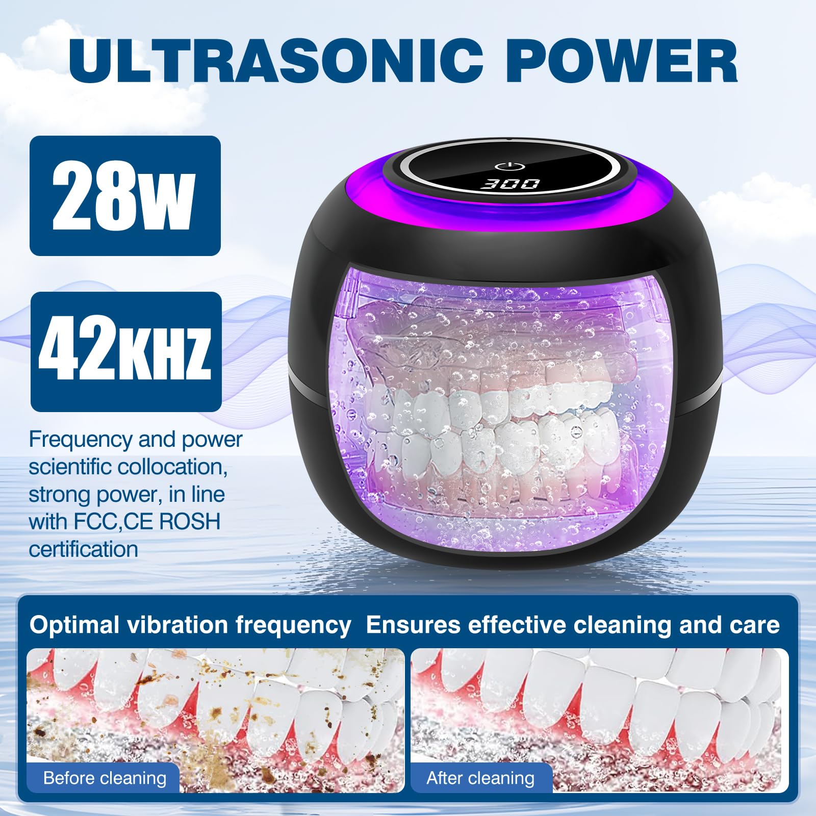 Ultrasonic Retainer Cleaner - Denture & Jewelry Cleaning -2