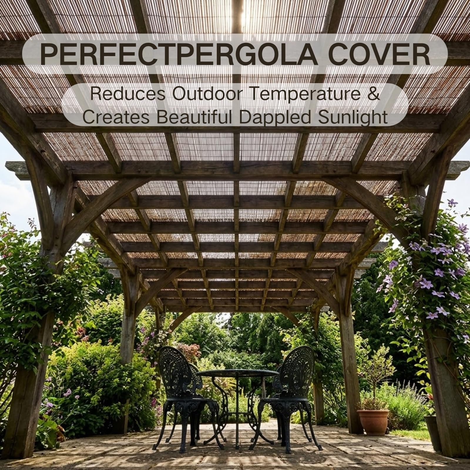 Arella in Canna Naturale Canniccio Bambù 153x305 cm, Stuoia Frangivista e Ombreggiante per Recinzione Esterno, Giardino Balcone Terrazza(Marrone,91x884cm(3x29ft))