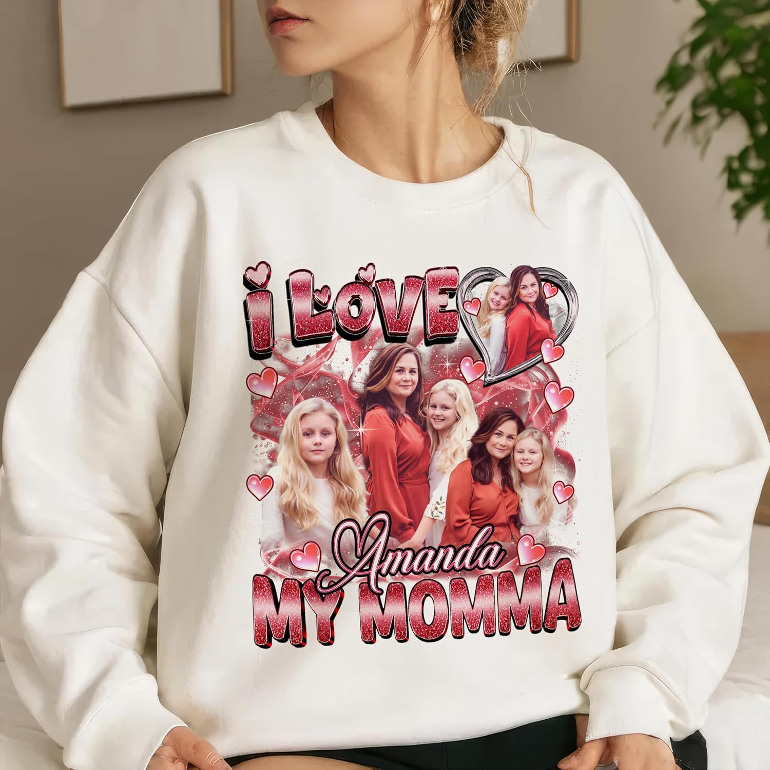 JIX & JOKY Custom Your Own Bootleg Shirt Custom Mom Shirt with Picture Custom Photo T Shirts for Mom Custom Mothers Day Shirt - Image 3