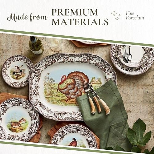 Miniatura 4 de Spode Woodland - Juego de vajilla de Acción de Gracias de 5 piezas, platos de porcelana, taza de té y platillo, colección de vajilla de otoño, apto