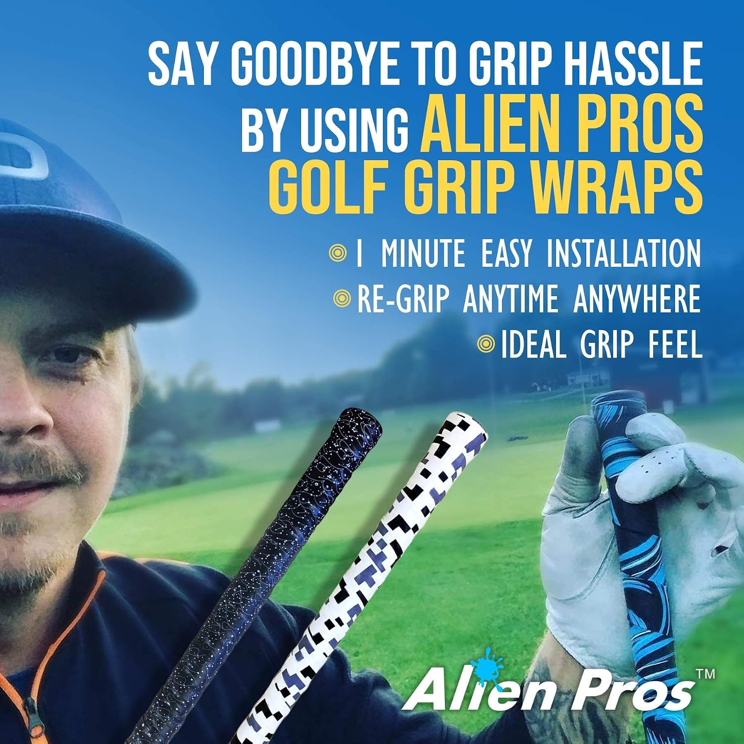 ALIEN PROS 6 Pack Skull & Magic Mix Golf Grip Wrapping Tapes - ReGrip in 1 Minute image 3