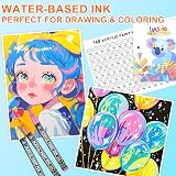 Lyuvie 168 Couleur Feutres Acryliques,Marqueur Peinture Acrylique avec Pointe Extra Fine de 0,7 mm,Permanent Stylo Peinture Acrylique pour Textile Galets Verre Métal Tissu Bois Céramique - 2