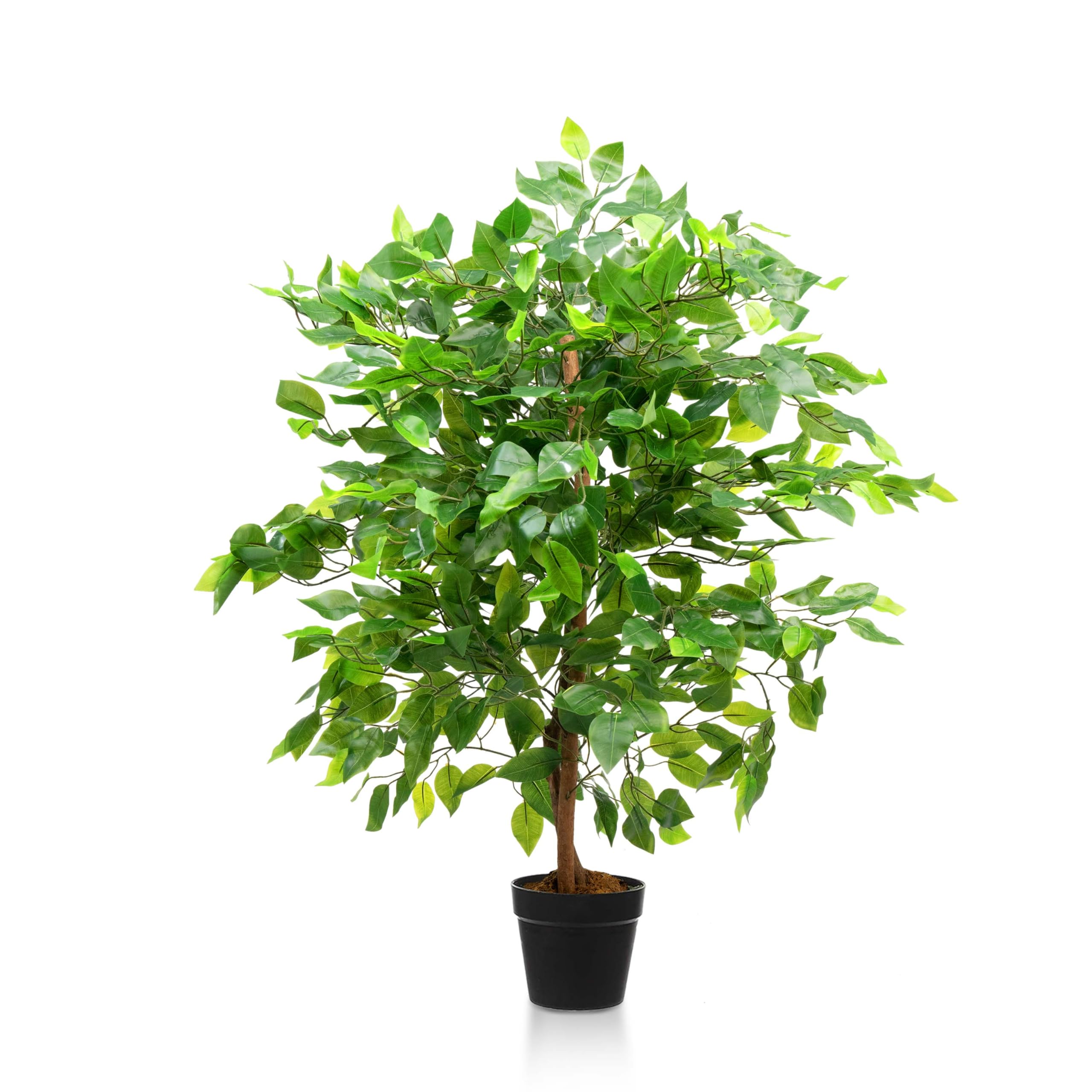 Crystals Green Decorative Artificial Flora - Small Artificial Plants In Pots - Fake Plants For Indoor Decor - Faux Plants For Bathroom - Artificial Indoor Plants (90Cm - Ficus Tree)