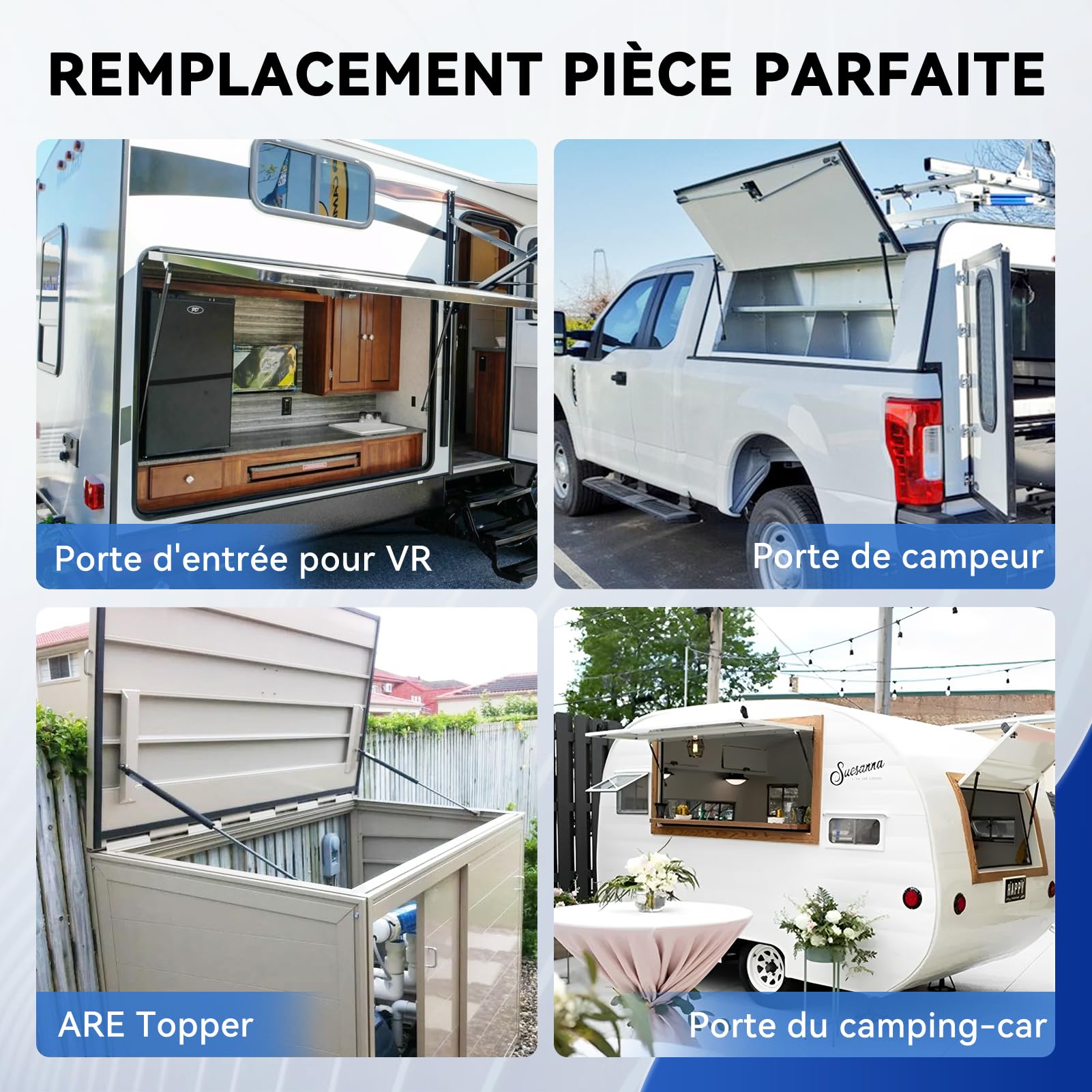 ARANA verin a gaz 600 mm 350 N avec support hydraulique 36 kg pour Portes Verin Hydraulique de Hayon Camping-Car, Couvercles Boîte Jouets et Applications DIY Verin de Hayon, 2 Pièces