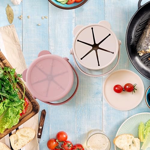 Miniatura 5 de Dilovely Vasos de Silicona para Aperitivos para Niños Pequeños, Contenedores de Aperitivos para Niños Pequeños, Atrapador de Golosinas para Bebés