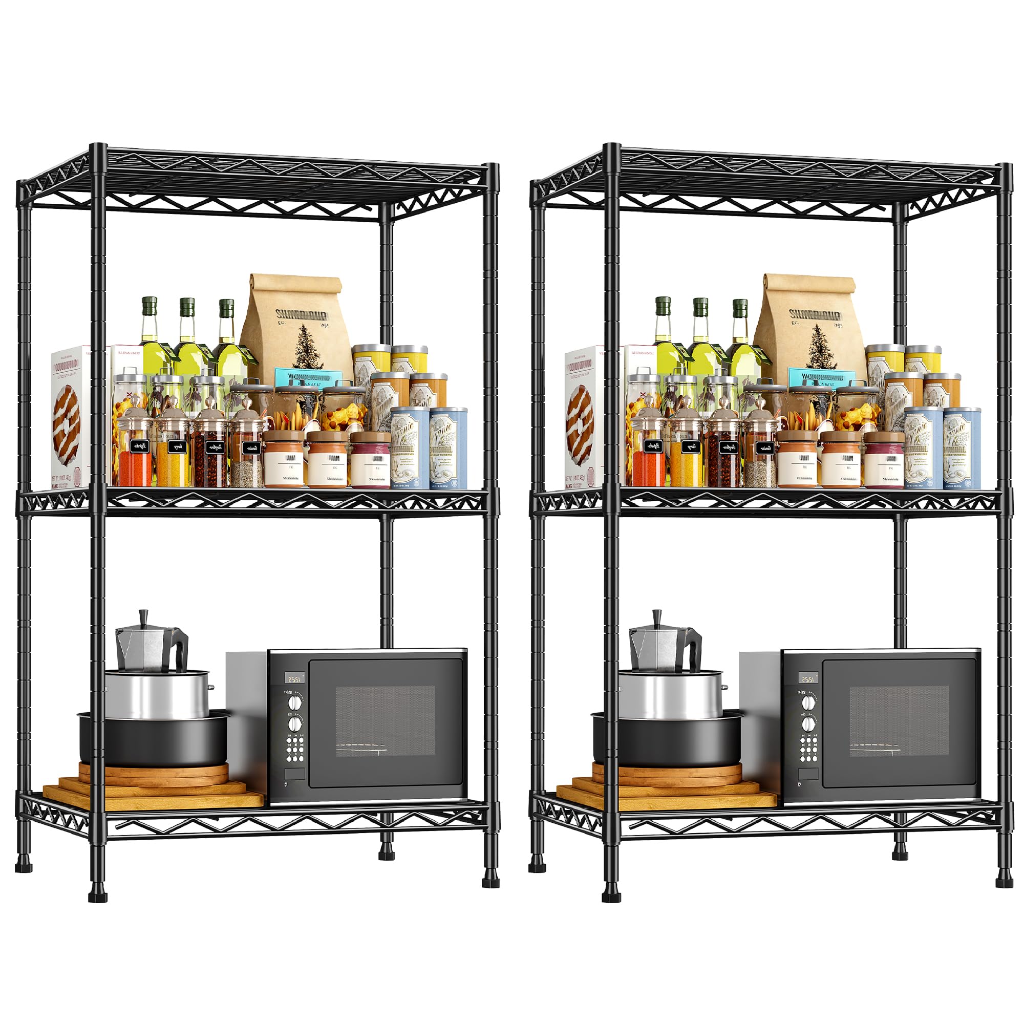 DurayLoly 3-Tier Narrow Shelf Adjustable Storage Rack for Closet Bedroom