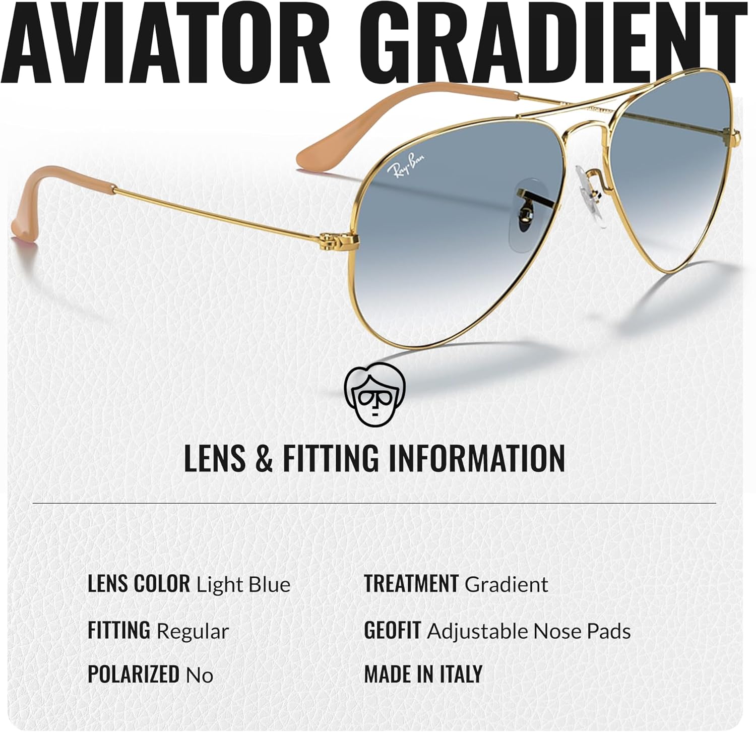 Ray-Ban RB3025 AVIATOR GRADIENT Pilot Shaped Sunglasses for Men & Women with Official RAYBAN Eyewear Kit - Image 4