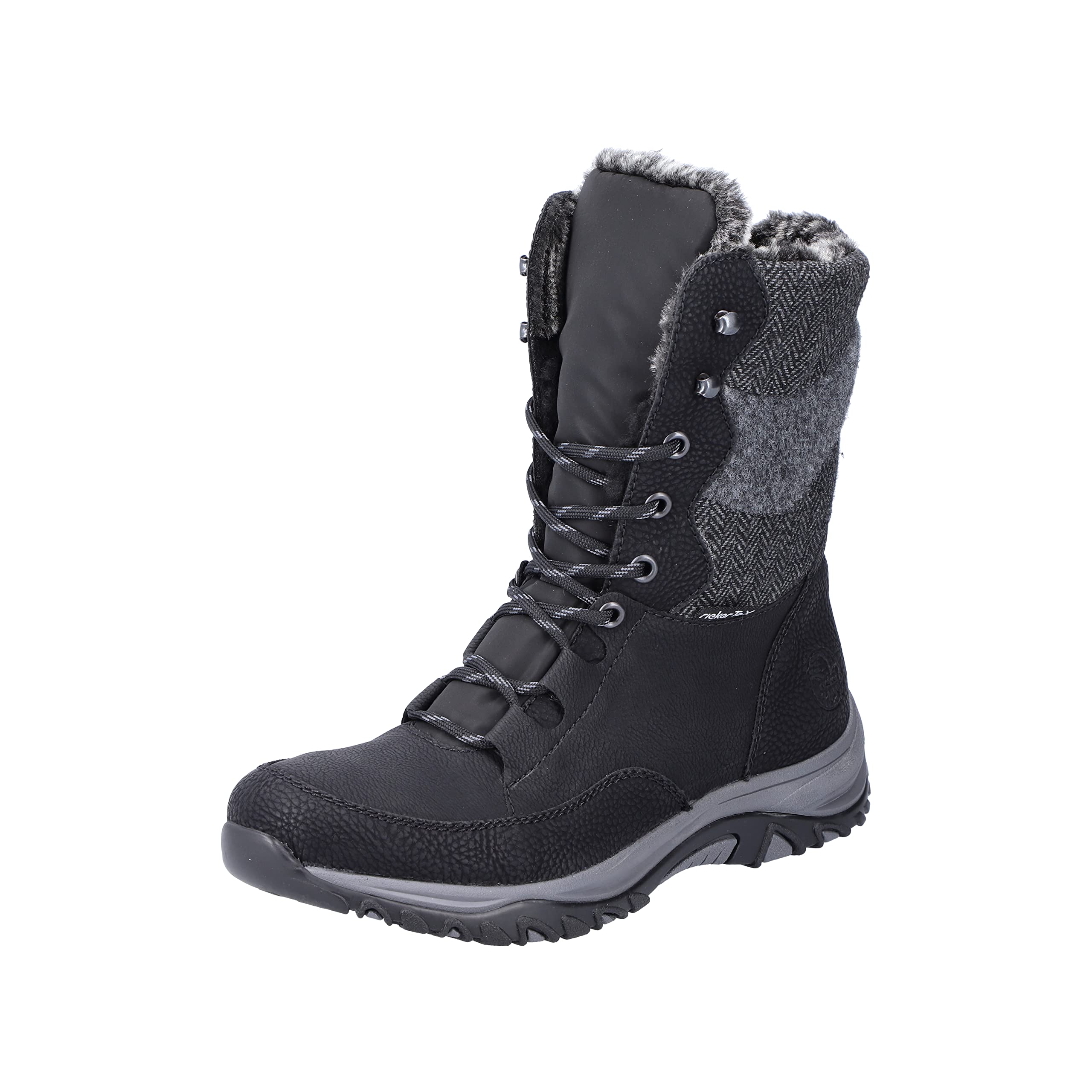 Rieker Women's M9643 Trekking Boots, Black (black combo), 3.5 UK